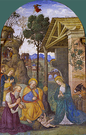 Adoración de los pastores, Pinturicchio