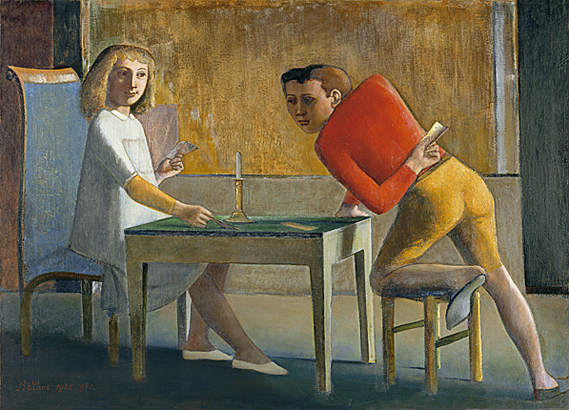 Le jeu de cartes, 1948-50, Balthus, (Madrid, Musée Thyssen-Bornemisza)