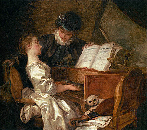 La lección de música, 1769?, Jean Honoré Fragonard