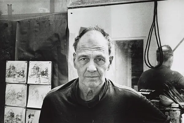 Frank Auerbach en su estudio, 2000, Bruce Bernard