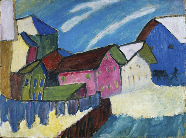 Gabriele Münter, Calle de pueblo en invierno, 1911