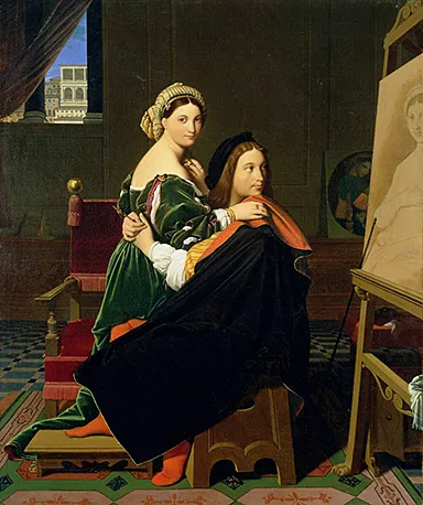 Raphaël et la Fornarina, 1814, Ingres